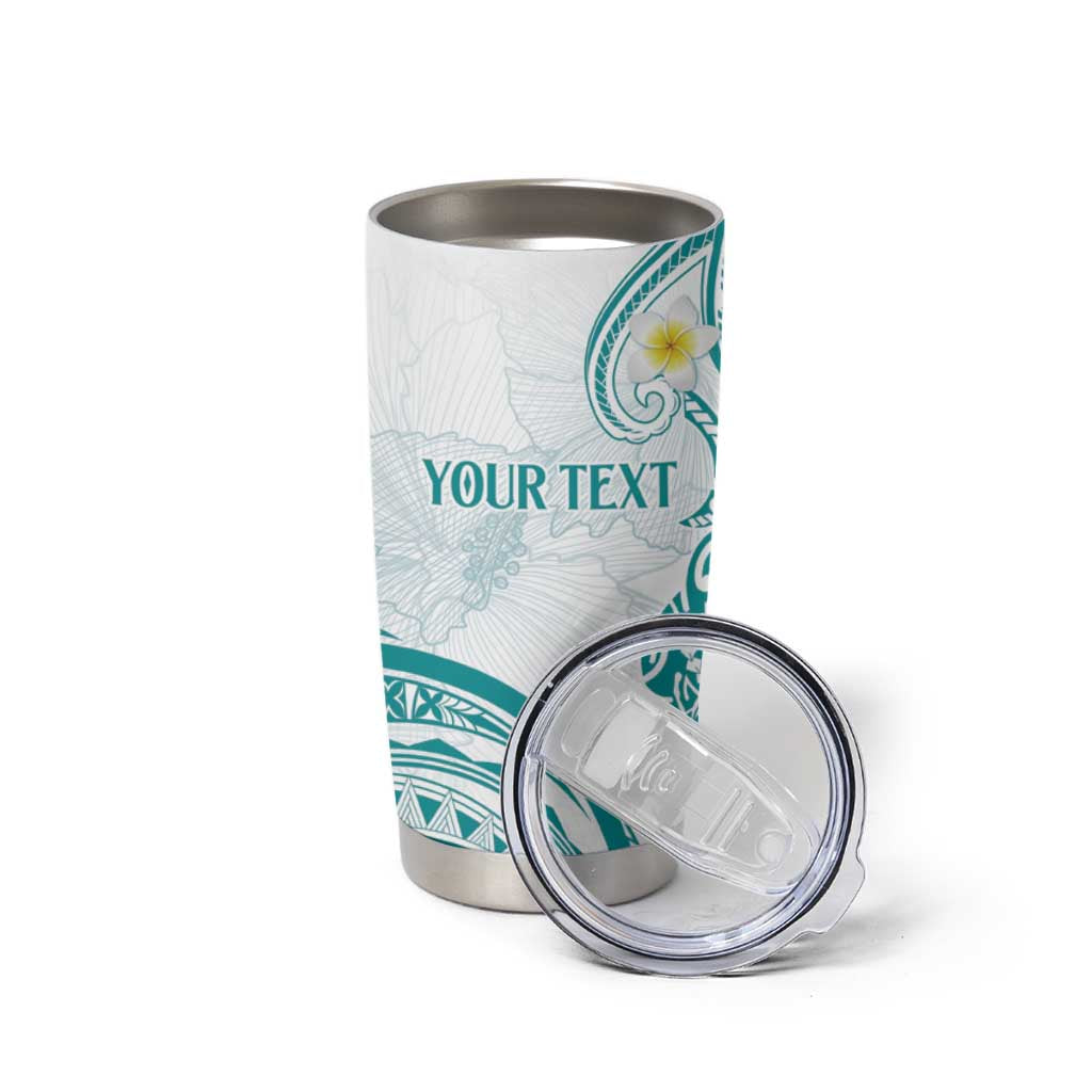 Polynesia Tribal Tumbler Cup Teal Plumeria Tentacles LT7 - Polynesian Pride