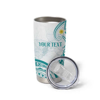 Polynesia Tribal Tumbler Cup Teal Plumeria Tentacles LT7 - Polynesian Pride