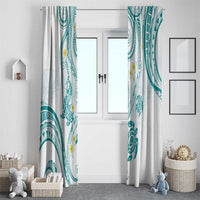 Polynesia Tribal Window Curtain Teal Plumeria Tentacles LT7 - Polynesian Pride
