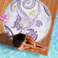 Polynesia Tribal Beach Blanket Lilac Plumeria Tentacles LT7 - Polynesian Pride