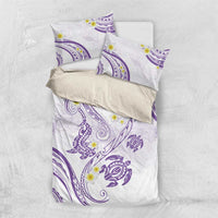 Polynesia Tribal Bedding Set Lilac Plumeria Tentacles