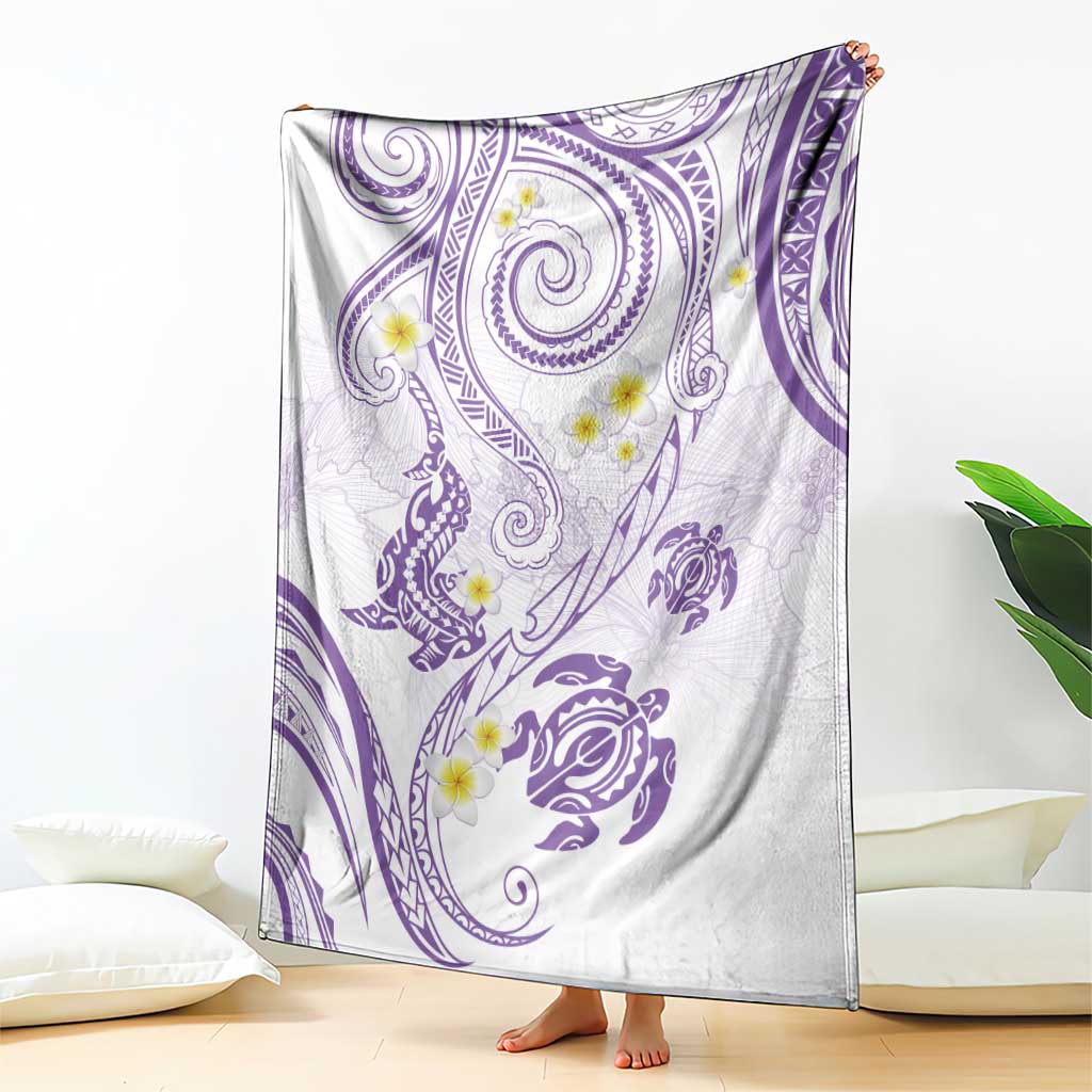 Polynesia Tribal Blanket Lilac Plumeria Tentacles LT7 - Polynesian Pride