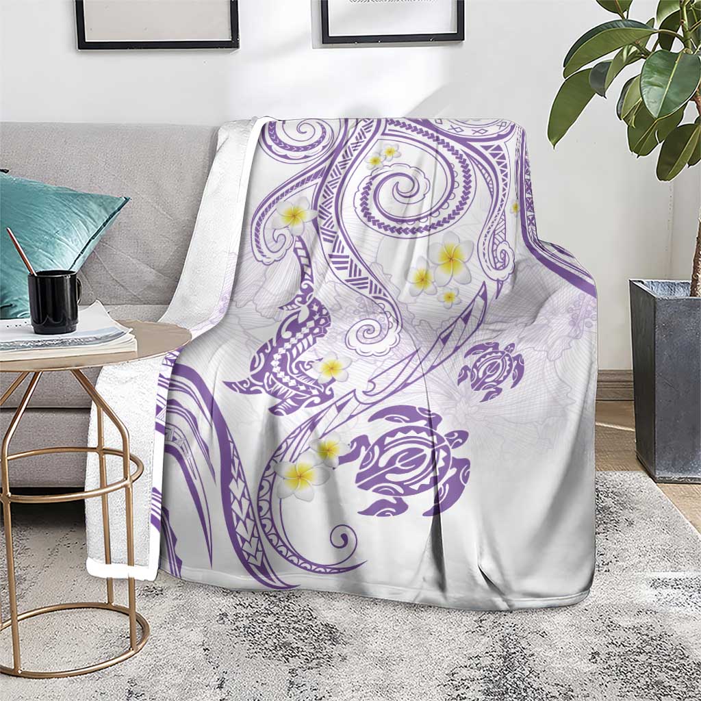 Polynesia Tribal Blanket Lilac Plumeria Tentacles LT7 - Polynesian Pride