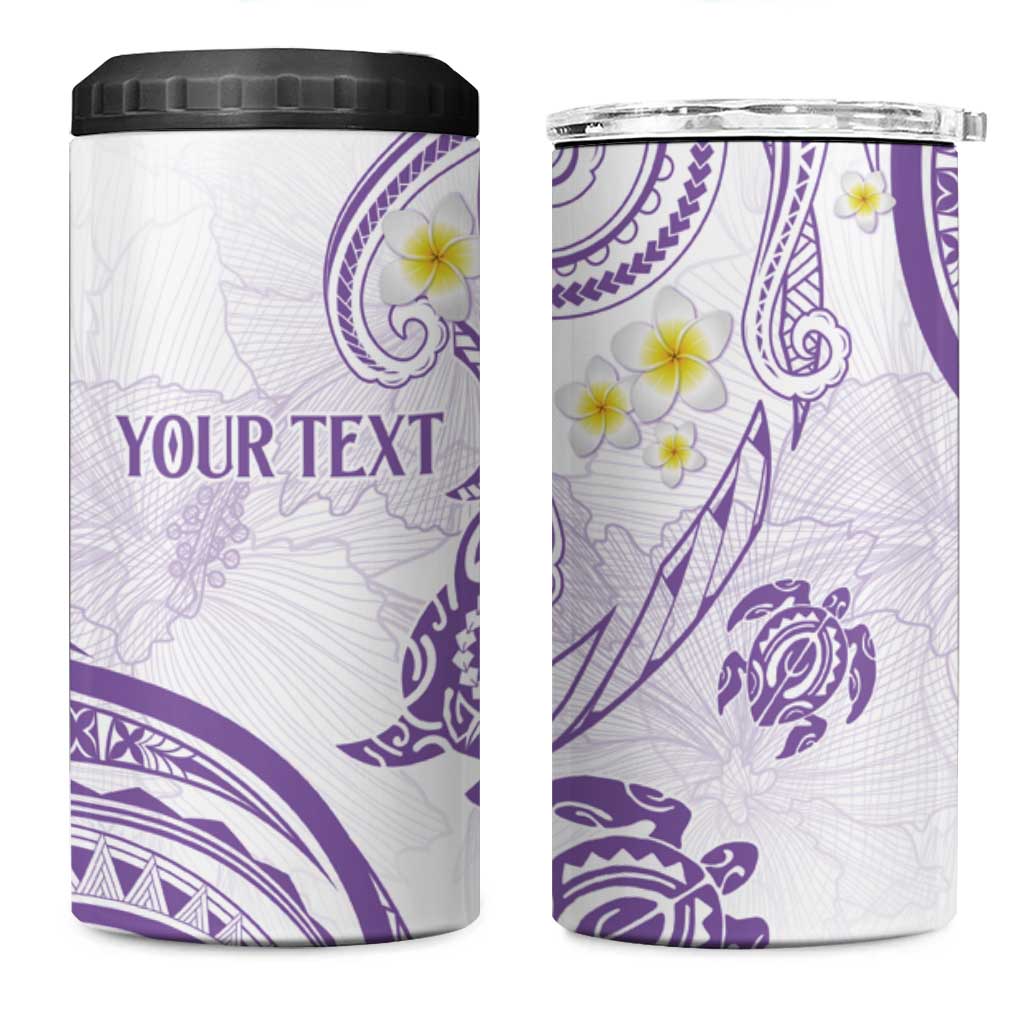 Polynesia Tribal 4 in 1 Can Cooler Tumbler Lilac Plumeria Tentacles LT7 One Size: 16 oz Lilac - Polynesian Pride