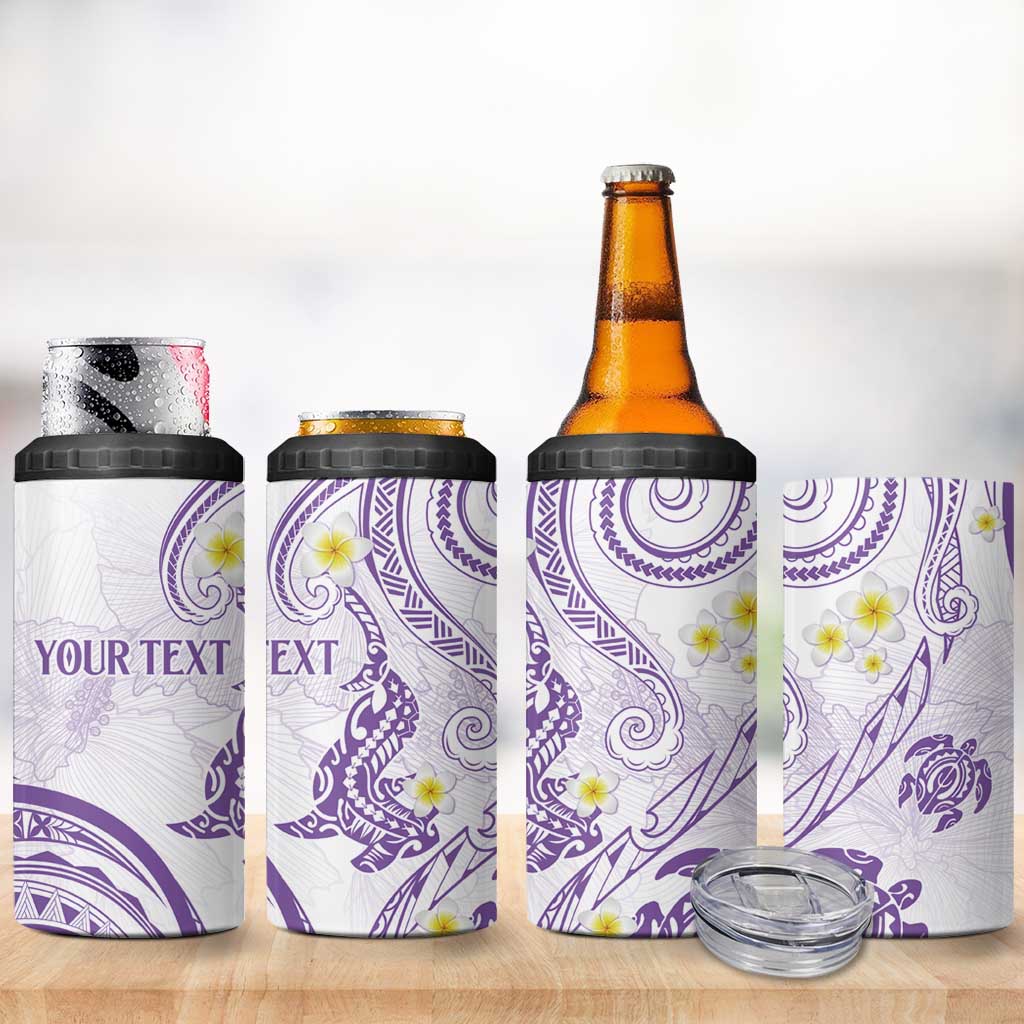 Polynesia Tribal 4 in 1 Can Cooler Tumbler Lilac Plumeria Tentacles LT7 - Polynesian Pride
