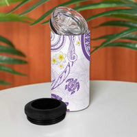 Polynesia Tribal 4 in 1 Can Cooler Tumbler Lilac Plumeria Tentacles LT7 - Polynesian Pride