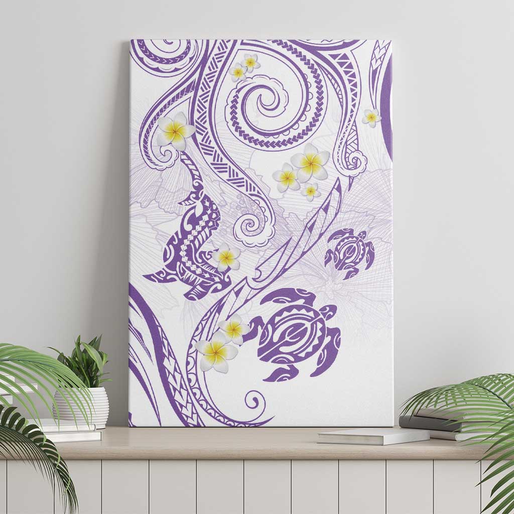 Polynesia Tribal Canvas Wall Art Lilac Plumeria Tentacles LT7 - Polynesian Pride