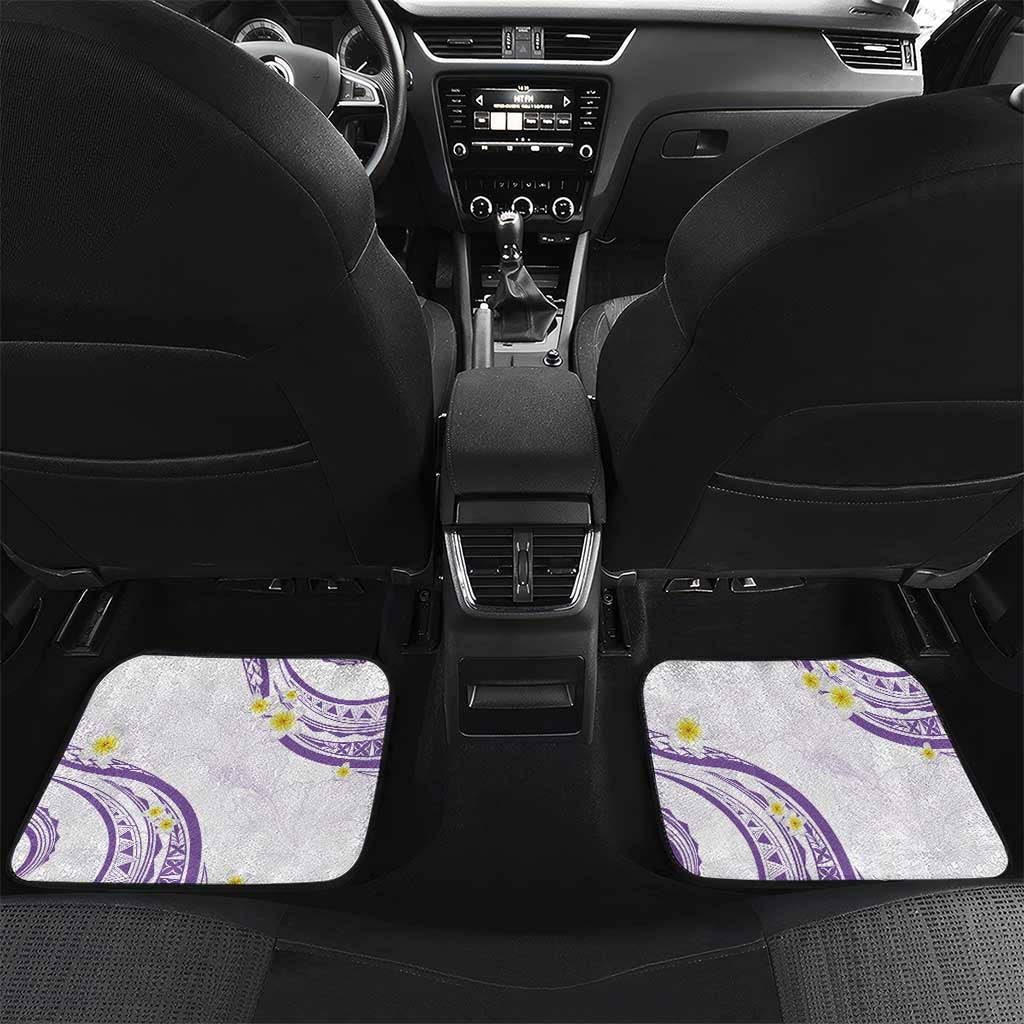 Polynesia Tribal Car Mats Lilac Plumeria Tentacles LT7 Set 2pcs - Back Lilac - Polynesian Pride
