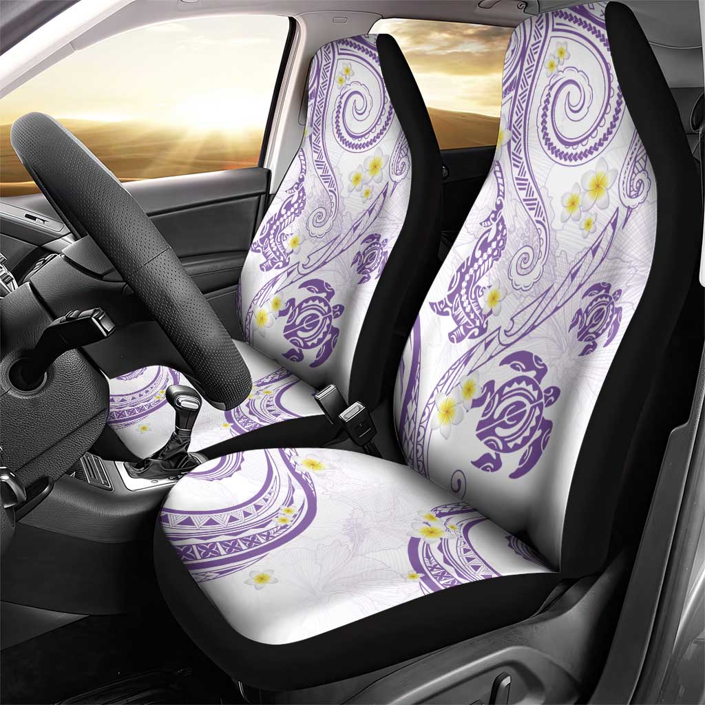 Polynesia Tribal Car Seat Cover Lilac Plumeria Tentacles