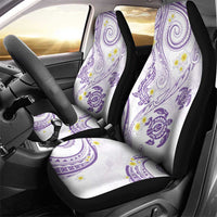 Polynesia Tribal Car Seat Cover Lilac Plumeria Tentacles