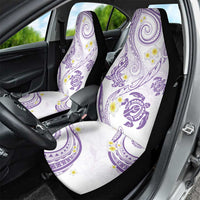 Polynesia Tribal Car Seat Cover Lilac Plumeria Tentacles