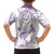Polynesia Tribal Family Matching Off Shoulder Maxi Dress and Hawaiian Shirt Lilac Plumeria Tentacles