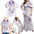 Polynesia Tribal Family Matching Off Shoulder Maxi Dress and Hawaiian Shirt Lilac Plumeria Tentacles