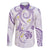 Polynesia Tribal Family Matching Off Shoulder Maxi Dress and Hawaiian Shirt Lilac Plumeria Tentacles