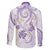 Polynesia Tribal Family Matching Off Shoulder Maxi Dress and Hawaiian Shirt Lilac Plumeria Tentacles