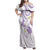 Polynesia Tribal Family Matching Off Shoulder Maxi Dress and Hawaiian Shirt Lilac Plumeria Tentacles