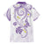 Polynesia Tribal Family Matching Off Shoulder Short Dress and Hawaiian Shirt Lilac Plumeria Tentacles