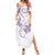 Polynesia Tribal Family Matching Summer Maxi Dress and Hawaiian Shirt Lilac Plumeria Tentacles