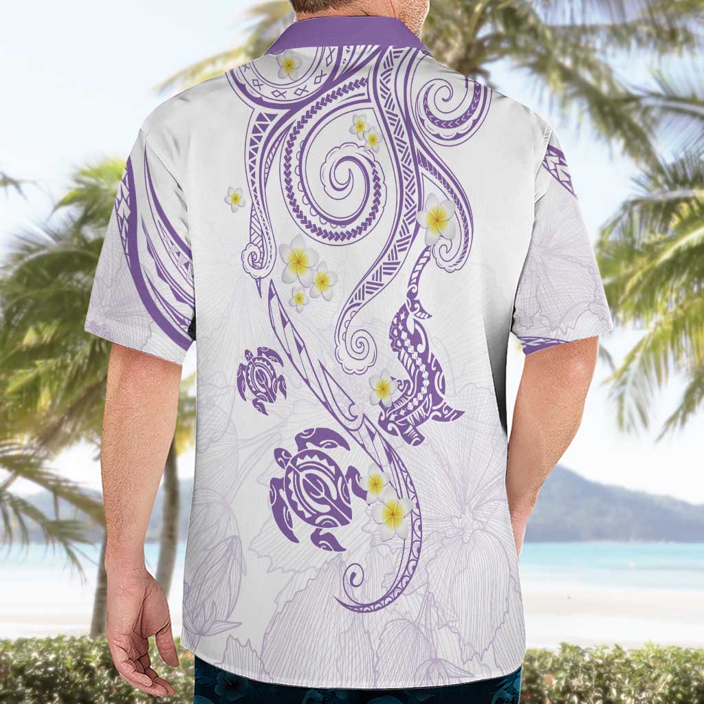 Polynesia Tribal Hawaiian Shirt Lilac Plumeria Tentacles LT7 - Polynesian Pride