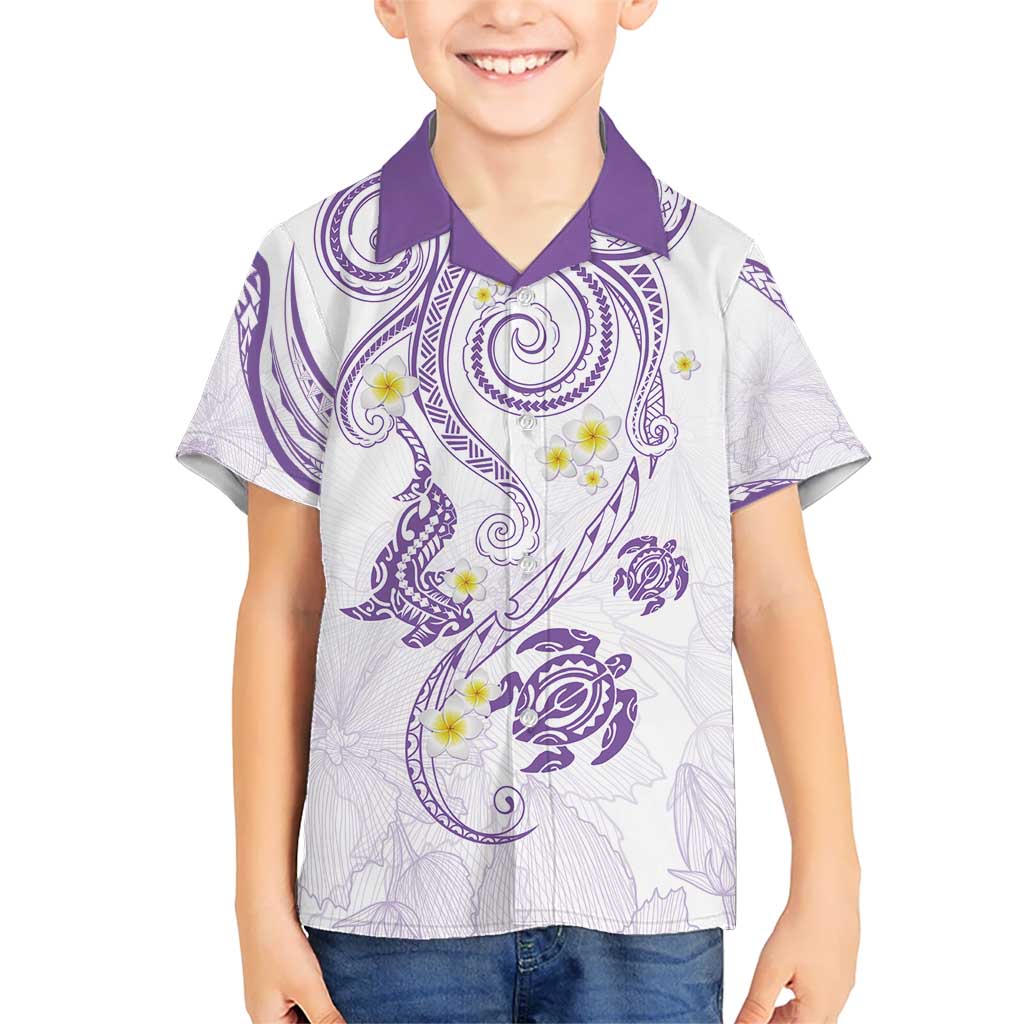Polynesia Tribal Hawaiian Shirt Lilac Plumeria Tentacles LT7 - Polynesian Pride