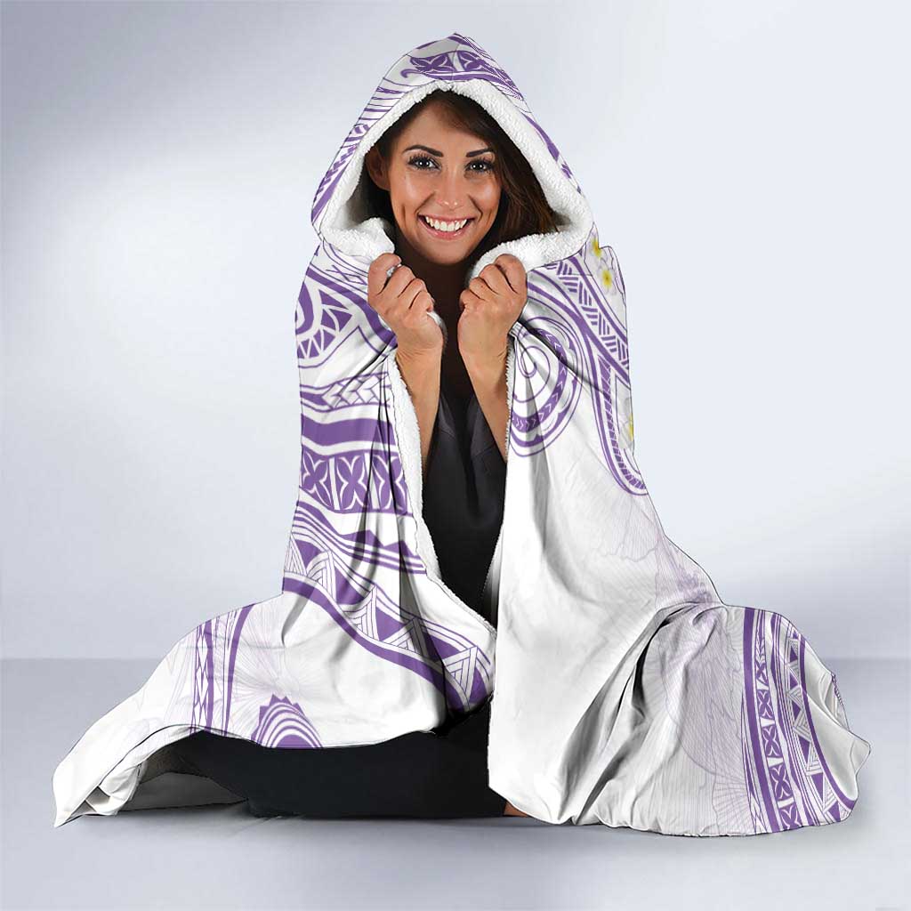 Polynesia Tribal Hooded Blanket Lilac Plumeria Tentacles LT7 - Polynesian Pride