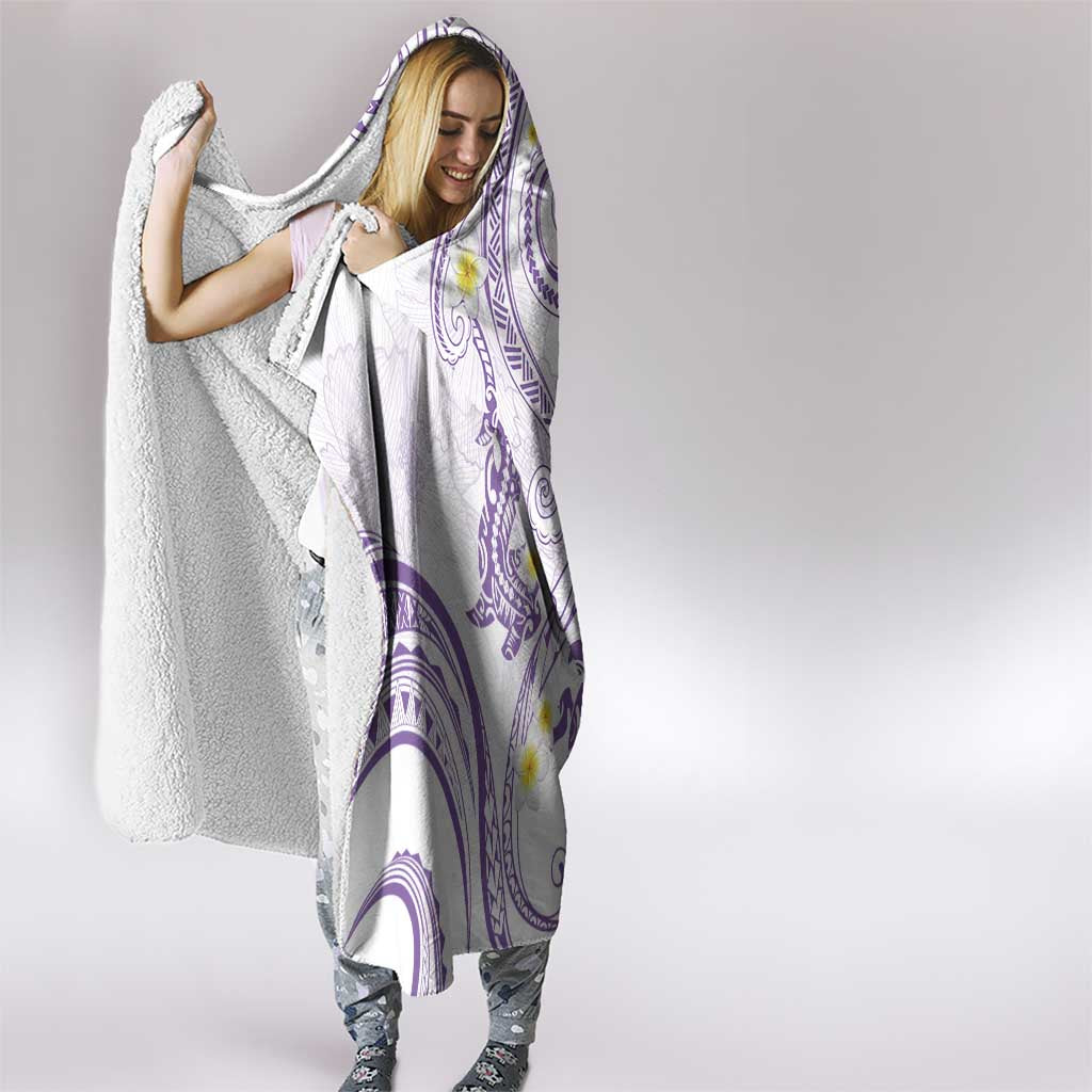 Polynesia Tribal Hooded Blanket Lilac Plumeria Tentacles LT7 - Polynesian Pride
