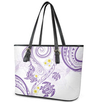 Polynesia Tribal Leather Tote Bag Lilac Plumeria Tentacles LT7 - Polynesian Pride