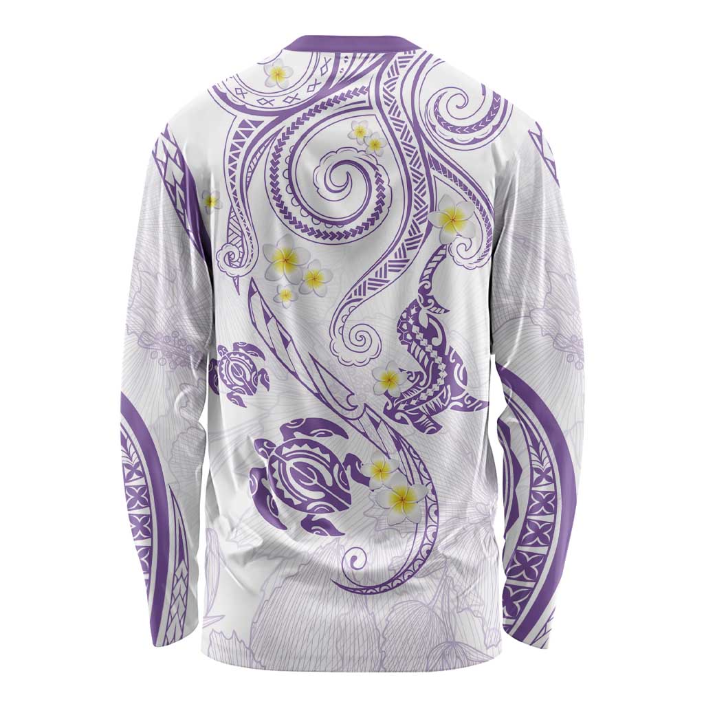 Polynesia Tribal Long Sleeve Shirt Lilac Plumeria Tentacles LT7 - Polynesian Pride