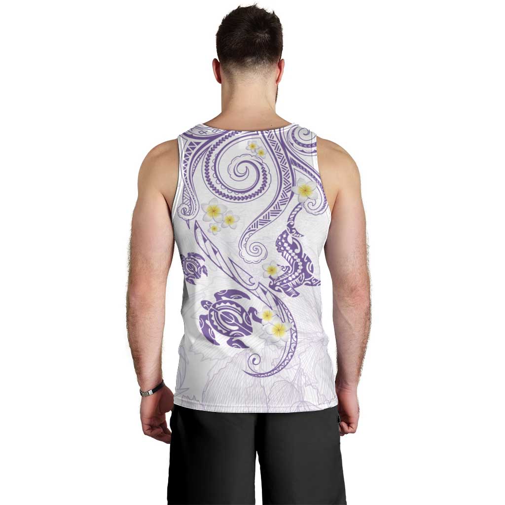 Polynesia Tribal Men Tank Top Lilac Plumeria Tentacles LT7 - Polynesian Pride