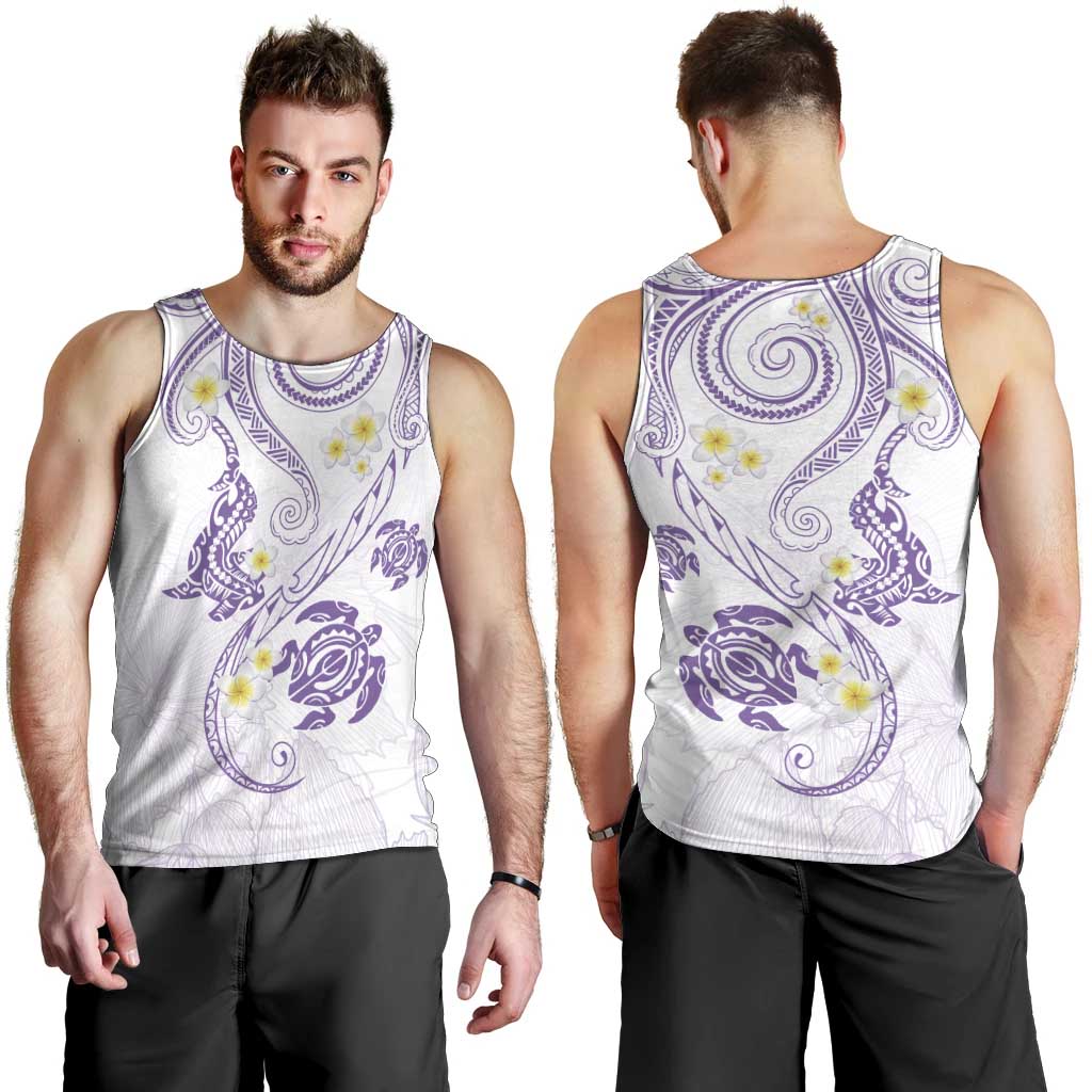 Polynesia Tribal Men Tank Top Lilac Plumeria Tentacles LT7 - Polynesian Pride