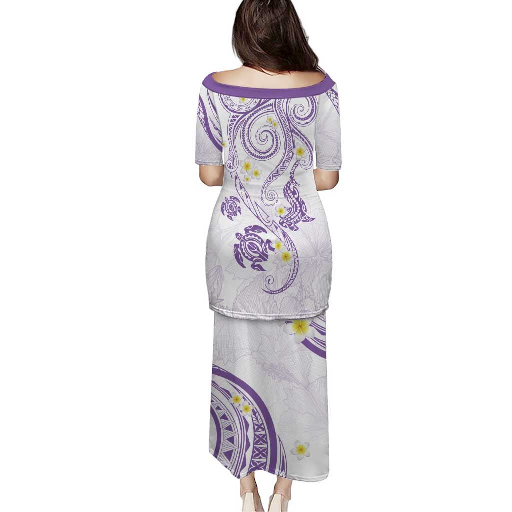 Polynesia Tribal Puletasi Lilac Plumeria Tentacles LT7 - Polynesian Pride