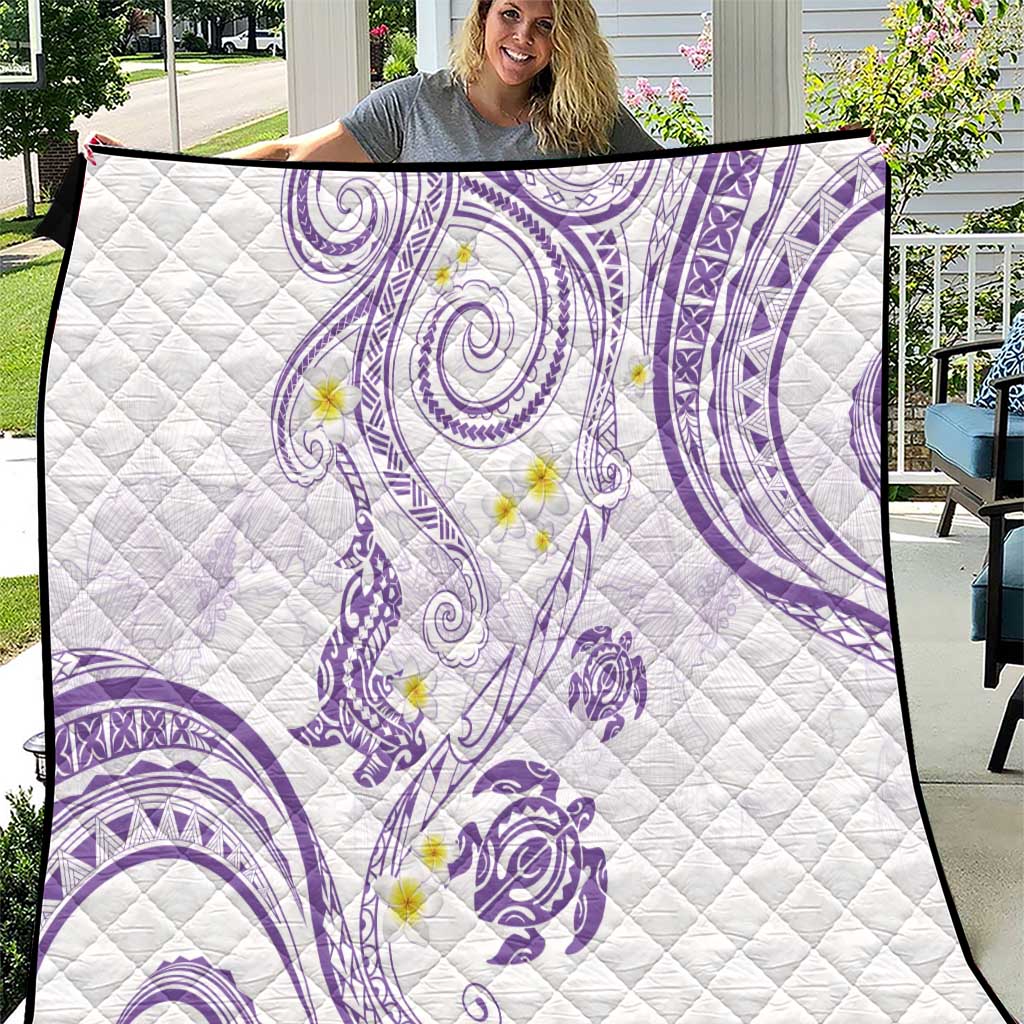 Polynesia Tribal Quilt Lilac Plumeria Tentacles