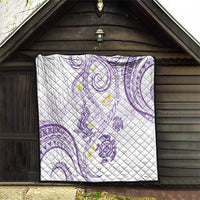 Polynesia Tribal Quilt Lilac Plumeria Tentacles