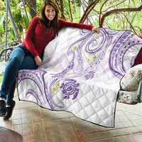 Polynesia Tribal Quilt Lilac Plumeria Tentacles