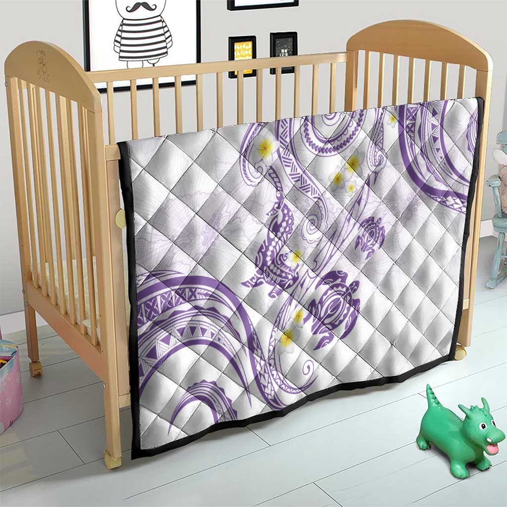 Polynesia Tribal Quilt Lilac Plumeria Tentacles