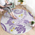 Polynesia Tribal Round Carpet Lilac Plumeria Tentacles