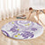 Polynesia Tribal Round Carpet Lilac Plumeria Tentacles