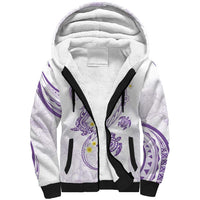 Polynesia Tribal Sherpa Hoodie Lilac Plumeria Tentacles LT7 Unisex Lilac - Polynesian Pride
