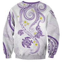 Polynesia Tribal Sweatshirt Lilac Plumeria Tentacles LT7 - Polynesian Pride