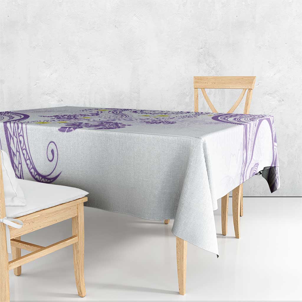 Polynesia Tribal Tablecloth Lilac Plumeria Tentacles LT7 - Polynesian Pride