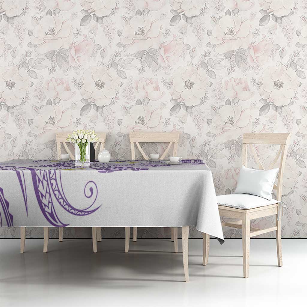 Polynesia Tribal Tablecloth Lilac Plumeria Tentacles LT7 - Polynesian Pride
