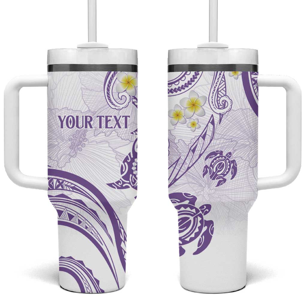 Polynesia Tribal Tumbler With Handle Lilac Plumeria Tentacles LT7 One Size: 40 oz Lilac - Polynesian Pride
