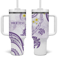 Polynesia Tribal Tumbler With Handle Lilac Plumeria Tentacles LT7 One Size: 40 oz Lilac - Polynesian Pride