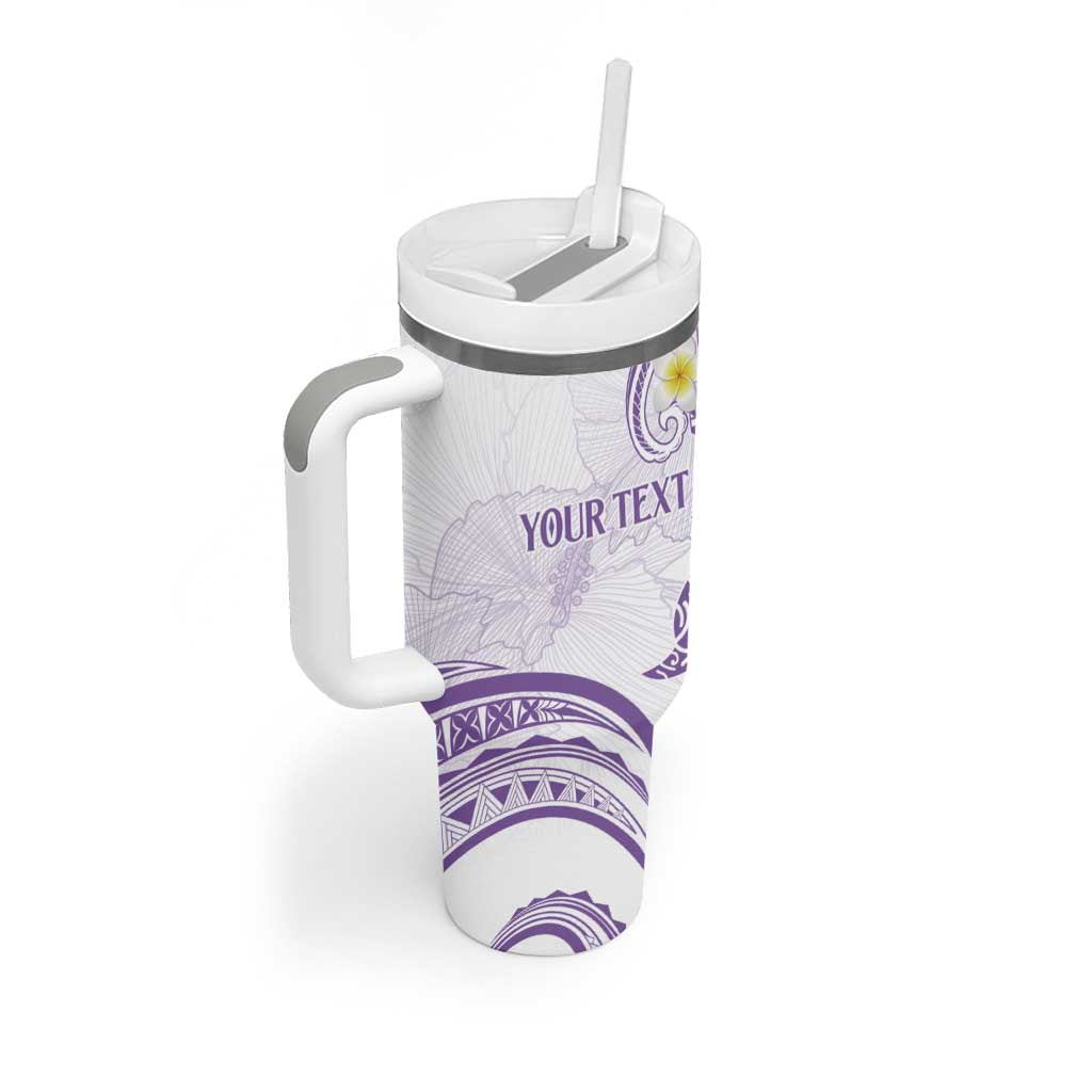 Polynesia Tribal Tumbler With Handle Lilac Plumeria Tentacles LT7 - Polynesian Pride