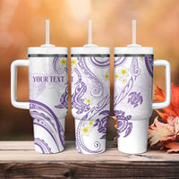 Polynesia Tribal Tumbler With Handle Lilac Plumeria Tentacles LT7 - Polynesian Pride