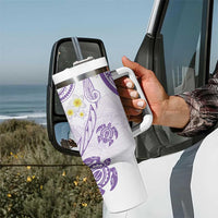 Polynesia Tribal Tumbler With Handle Lilac Plumeria Tentacles LT7 - Polynesian Pride