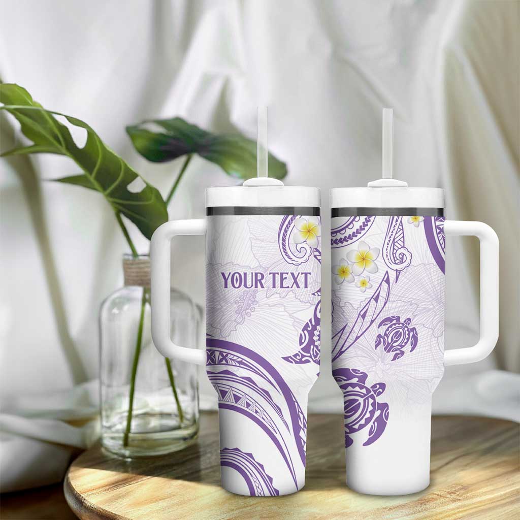 Polynesia Tribal Tumbler With Handle Lilac Plumeria Tentacles LT7 - Polynesian Pride