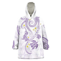 Polynesia Tribal Wearable Blanket Hoodie Lilac Plumeria Tentacles LT7 One Size Lilac - Polynesian Pride
