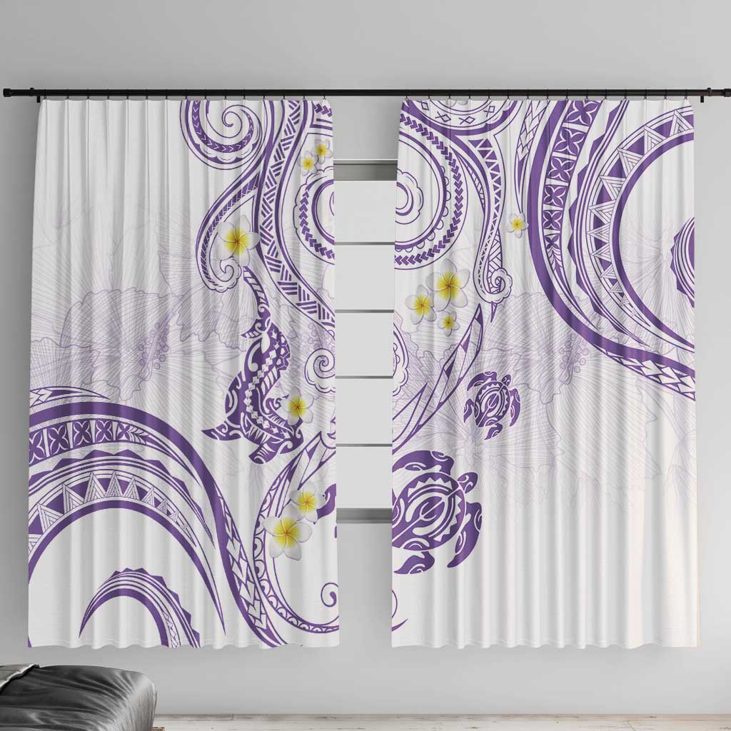 Polynesia Tribal Window Curtain Lilac Plumeria Tentacles LT7 With Hooks Lilac - Polynesian Pride