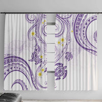 Polynesia Tribal Window Curtain Lilac Plumeria Tentacles LT7 With Hooks Lilac - Polynesian Pride